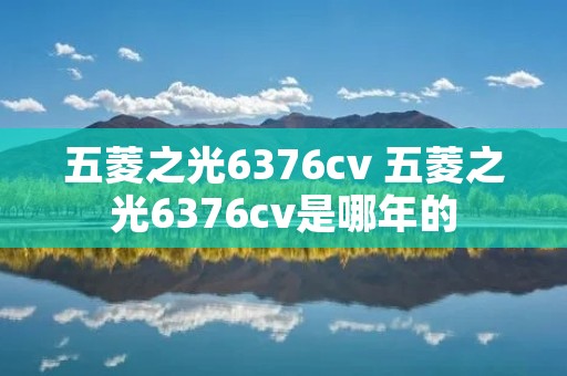 五菱之光6376cv 五菱之光6376cv是哪年的