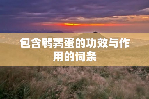 包含鹌鹑蛋的功效与作用的词条