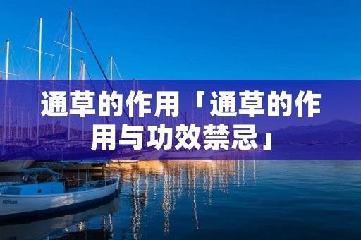 通草的作用「通草的作用与功效禁忌」