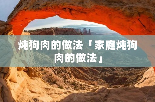 炖狗肉的做法「家庭炖狗肉的做法」