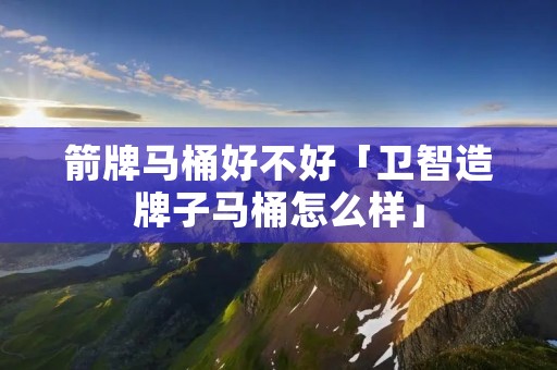 箭牌马桶好不好「卫智造牌子马桶怎么样」