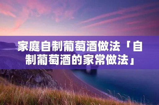 家庭自制葡萄酒做法「自制葡萄酒的家常做法」