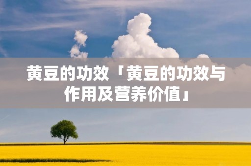 黄豆的功效「黄豆的功效与作用及营养价值」 黄豆的功效「黄豆的功效与作用及营养价值」