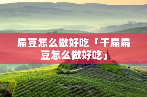 扁豆怎么做好吃「干扁扁豆怎么做好吃」 扁豆怎么做好吃「干扁扁豆怎么做好吃」