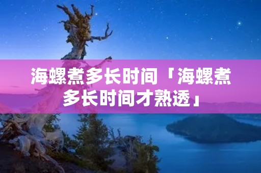 海螺煮多长时间「海螺煮多长时间才熟透」