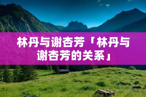 林丹与谢杏芳「林丹与谢杏芳的关系」