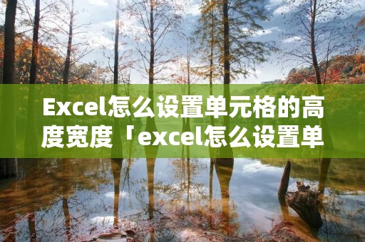 Excel怎么设置单元格的高度宽度「excel怎么设置单元格高度」