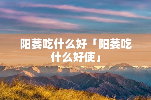 阳萎吃什么好「阳萎吃什么好使」
