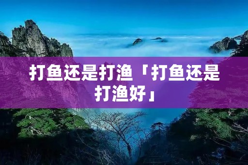 打鱼还是打渔「打鱼还是打渔好」 打鱼还是打渔「打鱼还是打渔好」