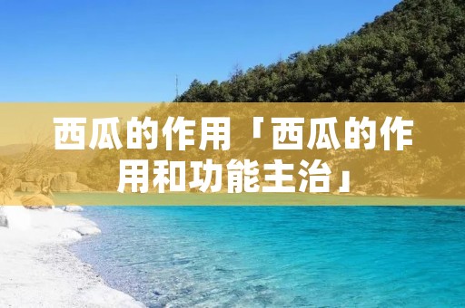 西瓜的作用「西瓜的作用和功能主治」