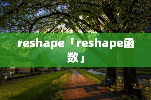 reshape「reshape函数」