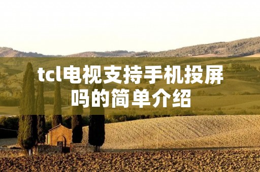 tcl电视支持手机投屏吗的简单介绍