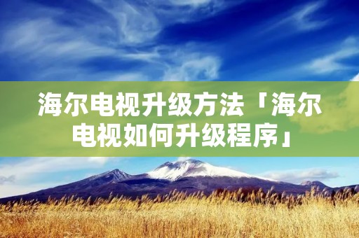 海尔电视升级方法「海尔电视如何升级程序」