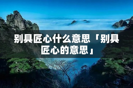 别具匠心什么意思「别具匠心的意思」