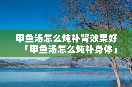 甲鱼汤怎么炖补肾效果好「甲鱼汤怎么炖补身体」
