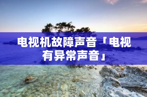 电视机故障声音「电视有异常声音」