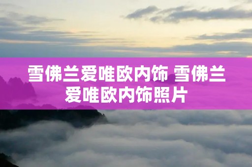 雪佛兰爱唯欧内饰 雪佛兰爱唯欧内饰照片