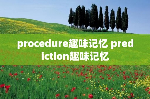 procedure趣味记忆 prediction趣味记忆