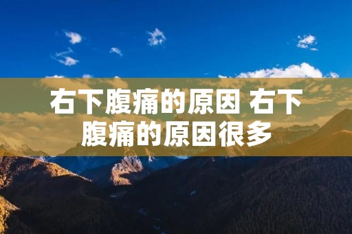 右下腹痛的原因 右下腹痛的原因很多 右下腹痛的原因 右下腹痛的原因很多