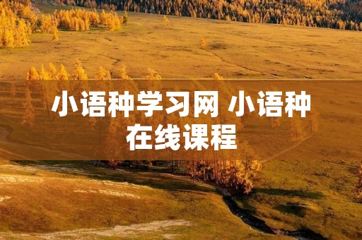小语种学习网 小语种在线课程
