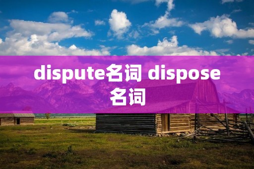 dispute名词 dispose名词