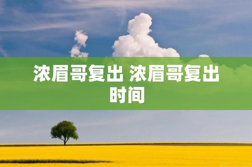 浓眉哥复出 浓眉哥复出时间