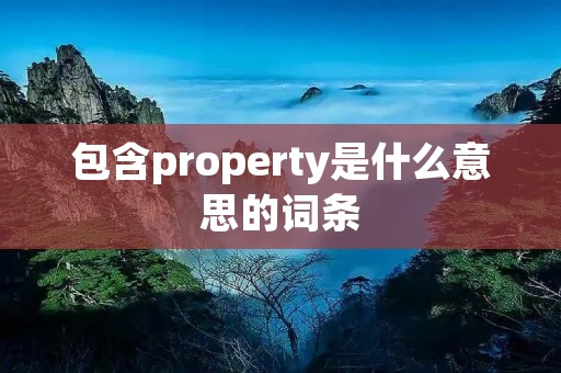 包含property是什么意思的词条 包含property是什么意思的词条