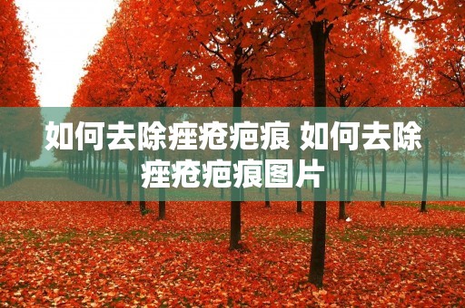 如何去除痤疮疤痕 如何去除痤疮疤痕图片