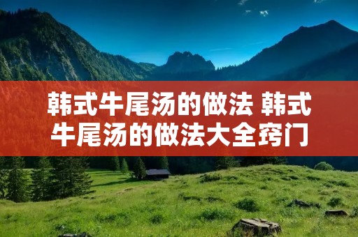 韩式牛尾汤的做法 韩式牛尾汤的做法大全窍门