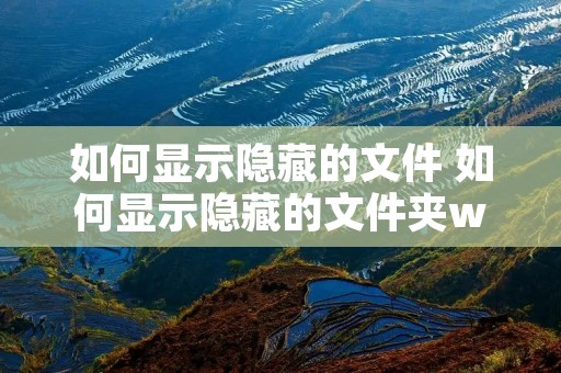 如何显示隐藏的文件 如何显示隐藏的文件夹win7 如何显示隐藏的文件 如何显示隐藏的文件夹win7