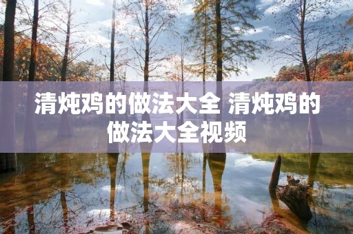 清炖鸡的做法大全 清炖鸡的做法大全视频