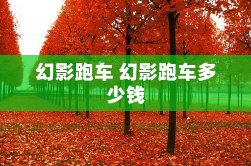 幻影跑车 幻影跑车多少钱