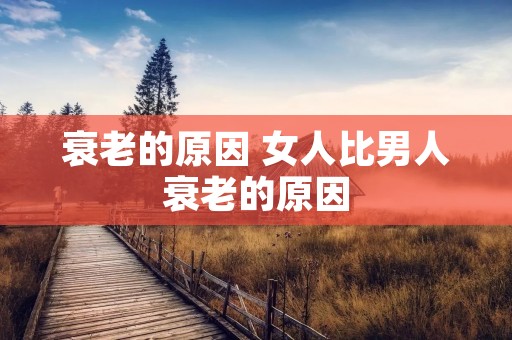 衰老的原因 女人比男人衰老的原因