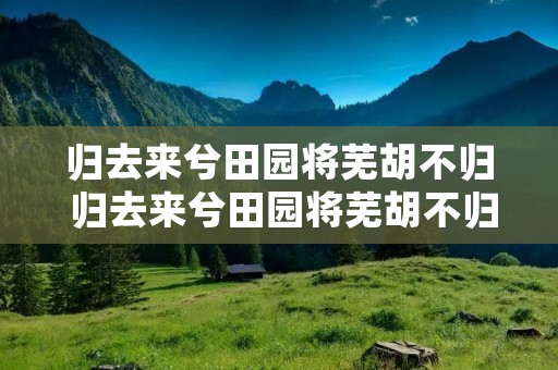 归去来兮田园将芜胡不归 归去来兮田园将芜胡不归拼音