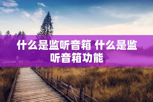 什么是监听音箱 什么是监听音箱功能