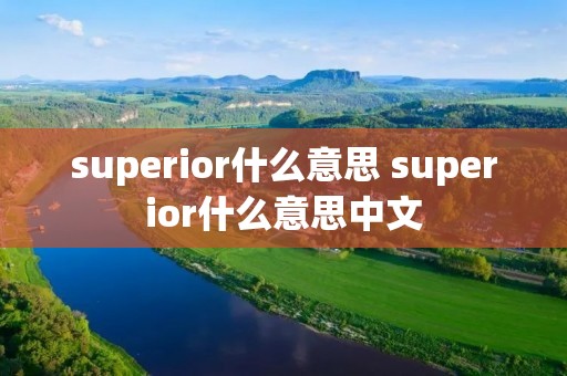 superior什么意思 superior什么意思中文
