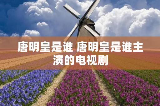 唐明皇是谁 唐明皇是谁主演的电视剧