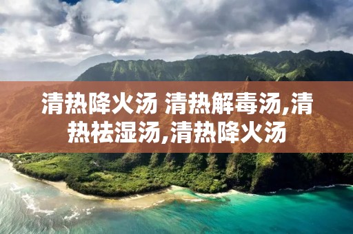 清热降火汤 清热解毒汤,清热祛湿汤,清热降火汤