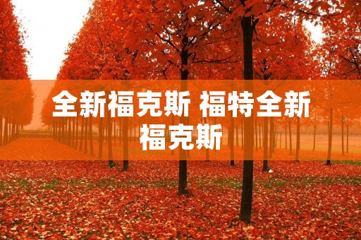 全新福克斯 福特全新福克斯