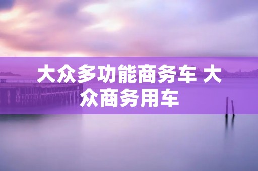大众多功能商务车 大众商务用车
