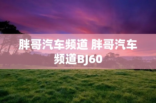 胖哥汽车频道 胖哥汽车频道BJ60