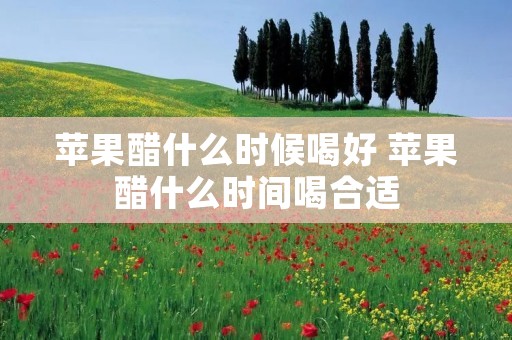 苹果醋什么时候喝好 苹果醋什么时间喝合适