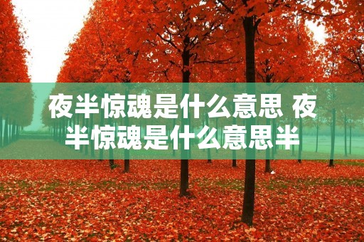夜半惊魂是什么意思 夜半惊魂是什么意思半