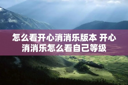 怎么看开心消消乐版本 开心消消乐怎么看自己等级 怎么看开心消消乐版本 开心消消乐怎么看自己等级