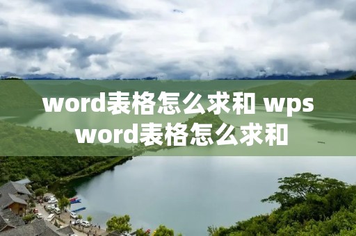 word表格怎么求和 wps word表格怎么求和