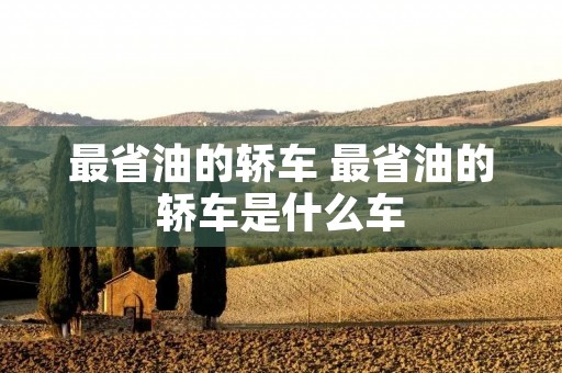 最省油的轿车 最省油的轿车是什么车