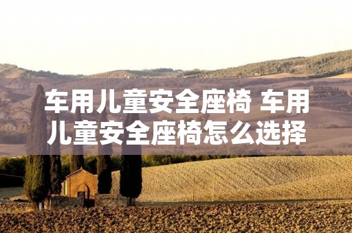 车用儿童安全座椅 车用儿童安全座椅怎么选择