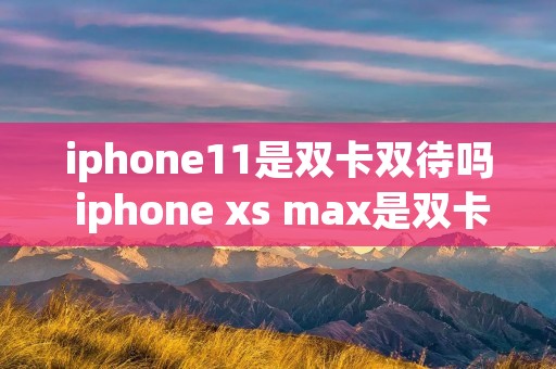 iphone11是双卡双待吗 iphone xs max是双卡双待吗