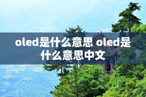 oled是什么意思 oled是什么意思中文