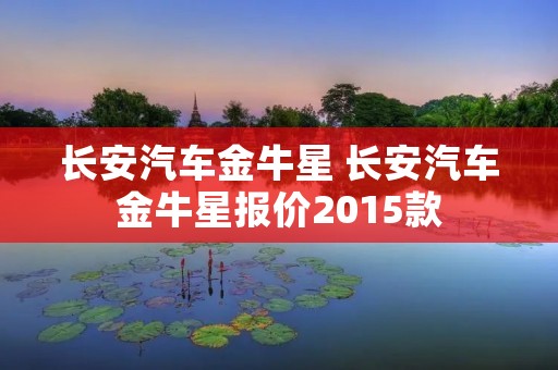 长安汽车金牛星 长安汽车金牛星报价2015款